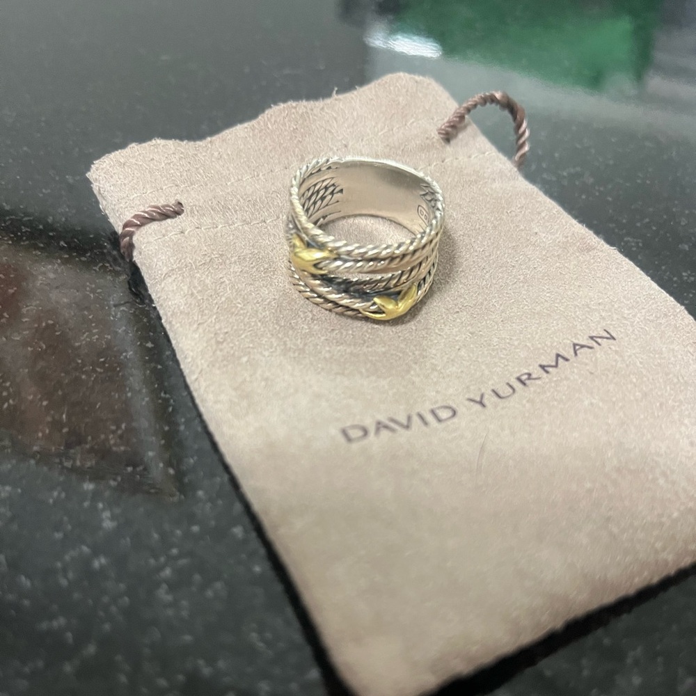 David Yurman double x crossover ring in sterling silver